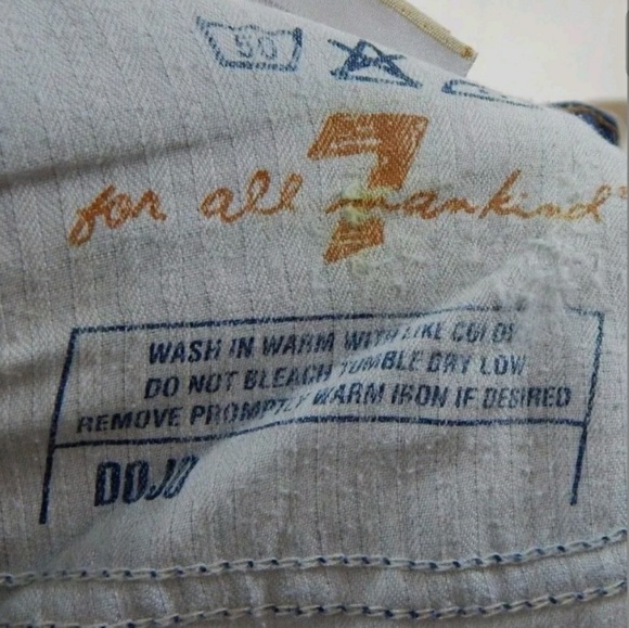 7 For All Mankind Blue Flare Jeans - Picture 2 of 8